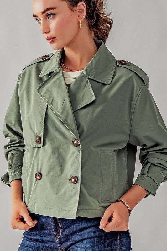 Double Breasted Waist Trench Coat