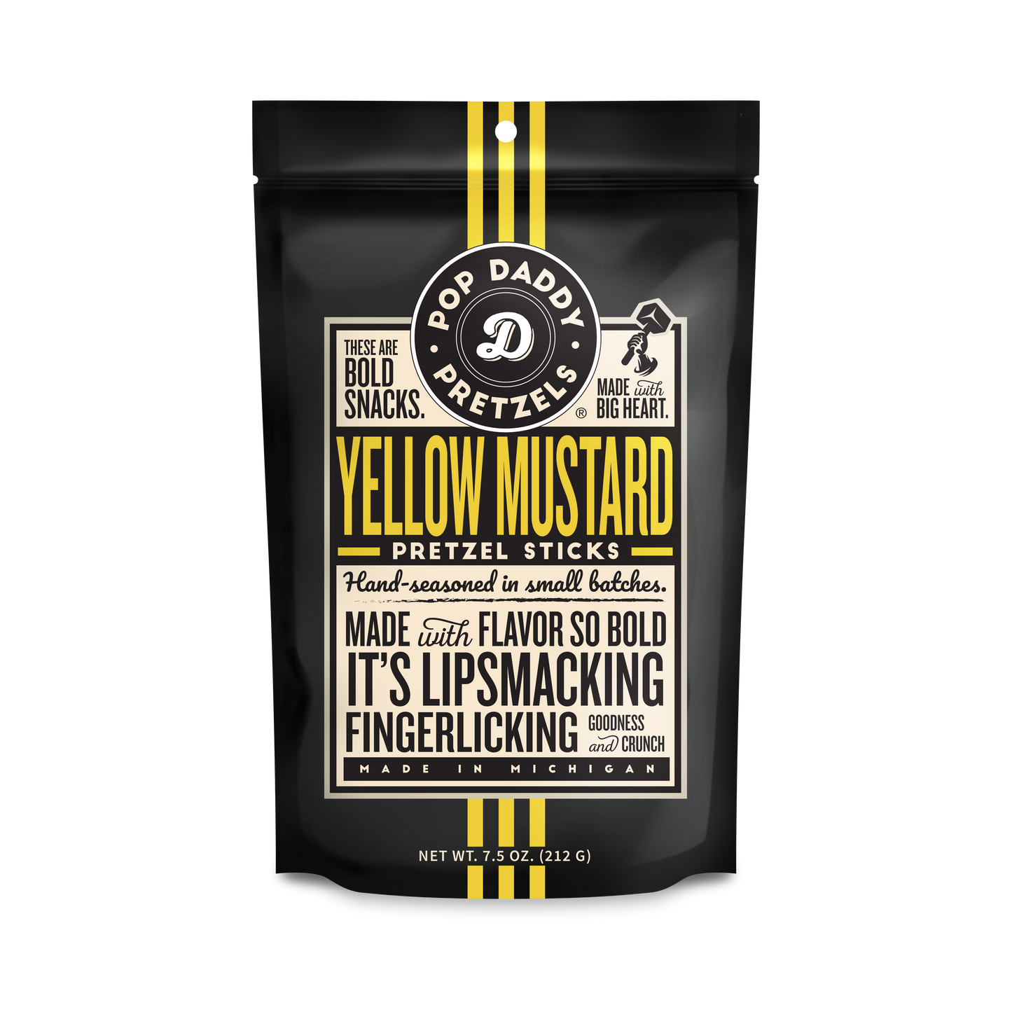 Pop Daddy – Yellow Mustard Seasoned Pretzels 7.5oz