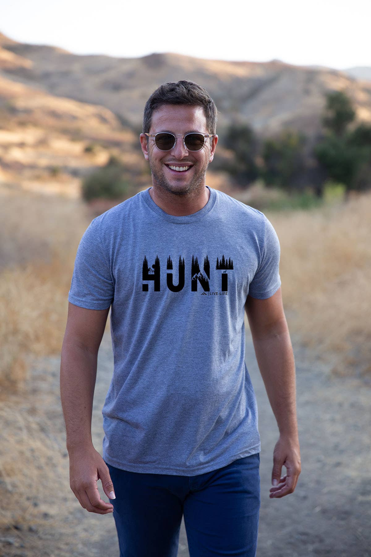 Hunt Grey Mens Graphic Tee