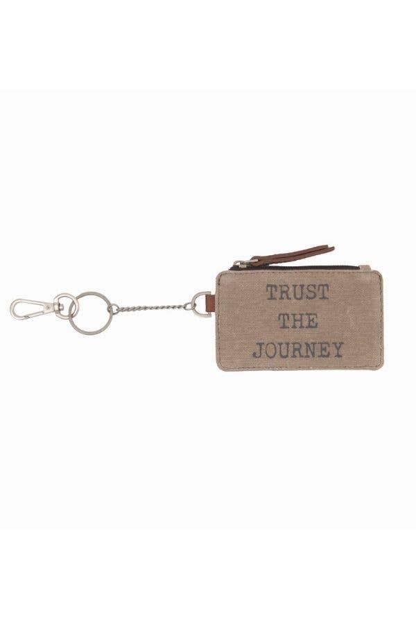 Trust The Journey Canvas Pouch With Keychain