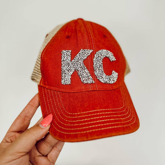KC Silver Bling | Red Khaki Hat