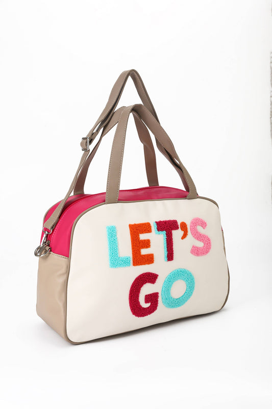 Let's Go Embroidery Duffel Bag